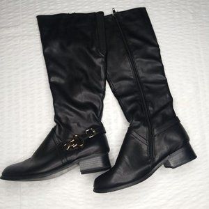 Henry Ferrera Black Knee High Boots size 6